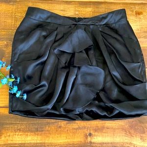 Bebe black silk skirt
